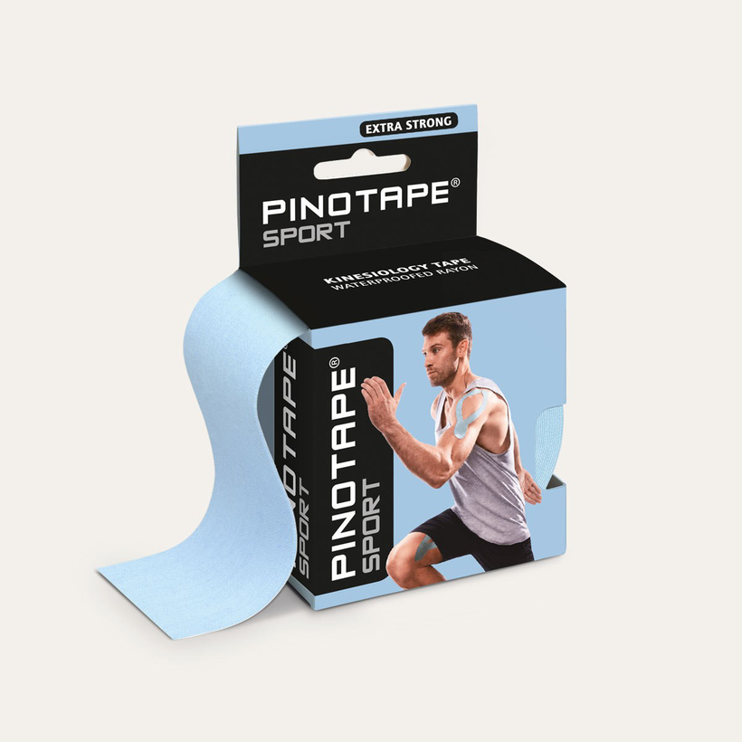 Kinesiologie Tape PINOTAPE Sport ice blue mit Verpackung