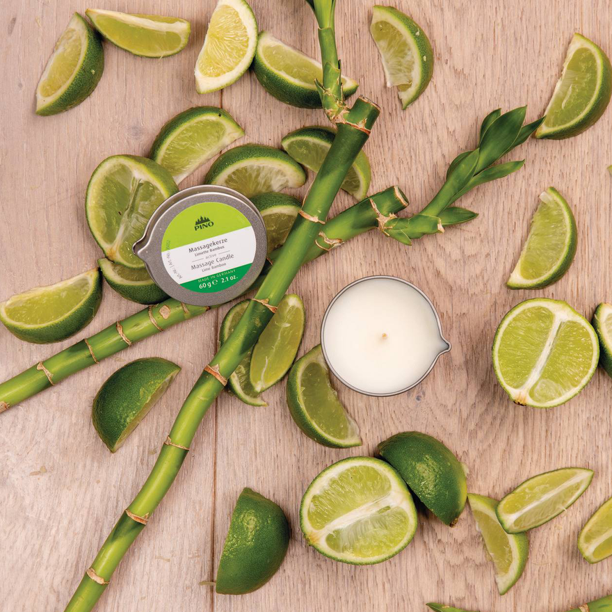 Massagekerze Limette Bambus - Aktivierend | PINO