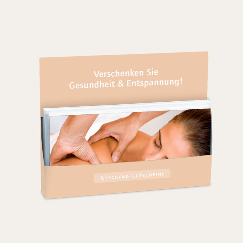 Gutschein “Gesundheit & Entspannung” Frau im Spender