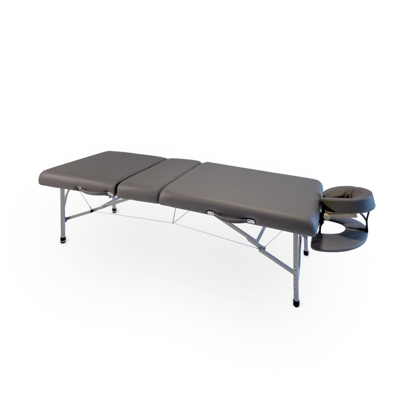Mobile Massageliege Aluminium extrabreit dark grey