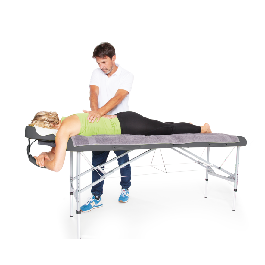 Massageliege klappbar Aluminium in der Behandlung