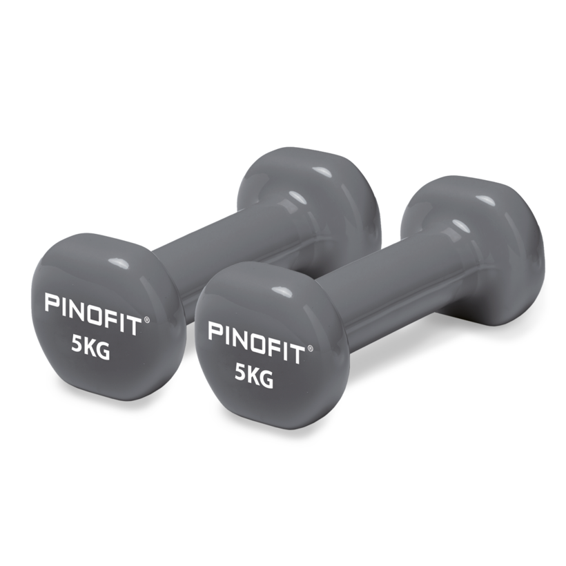 PINOFIT Kurzhanteln PVC dark grey (2 Stk. à 5 kg)