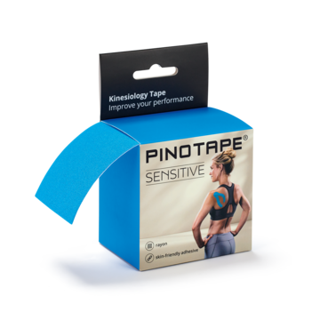 Kinesiologie Tape PINOTAPE Sport sensitive light blue für empfindliche Haut
