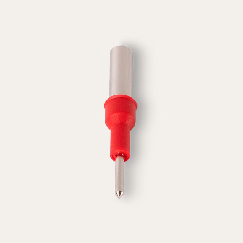Adapterstecker MZS 2 für selbstklebende Elektroden, rot (2mm Stecker auf 4mm Buchse)