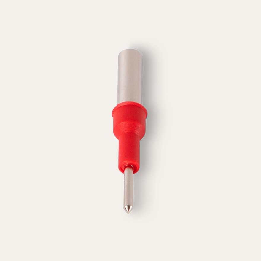 Adapterstecker MZS 2 für selbstklebende Elektroden, rot (2mm Stecker auf 4mm Buchse)