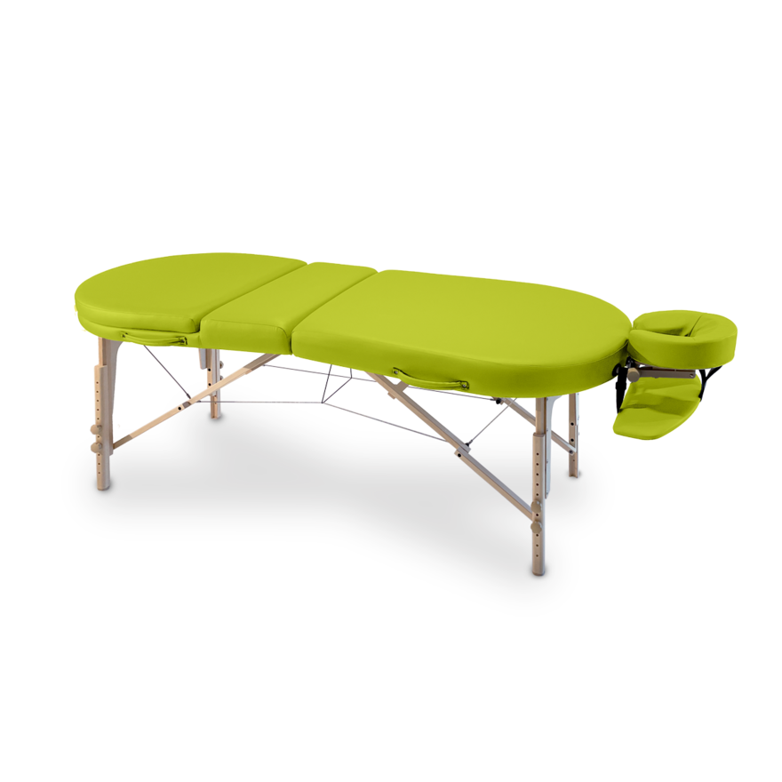 Mobile Massageliege Buchenholz Oval lime von PINO