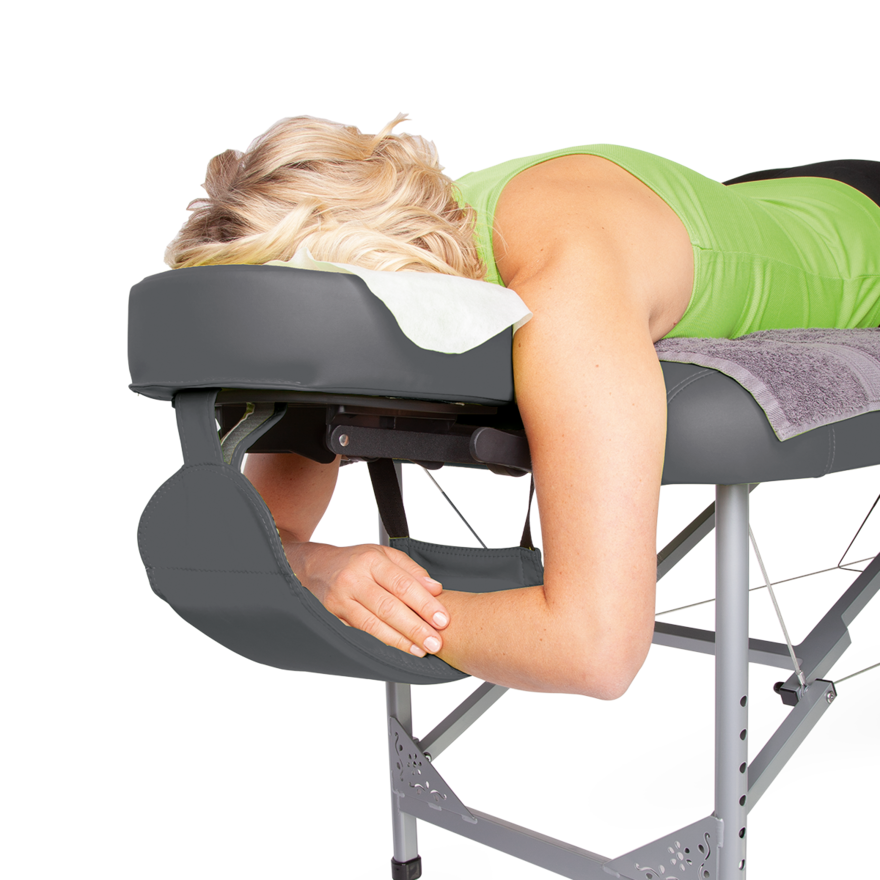 Massageliege klappbar Aluminium Armablage