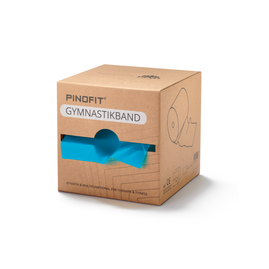 45 m langes PINOFIT Gymnastikband in der Farbe azure mit extrastarkem Widerstand