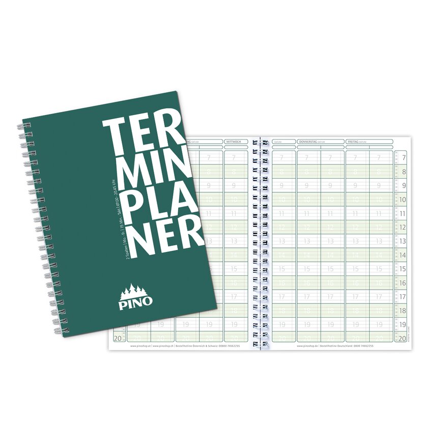Terminplaner A4, 2 Spalten (15-Minuten-Takt)