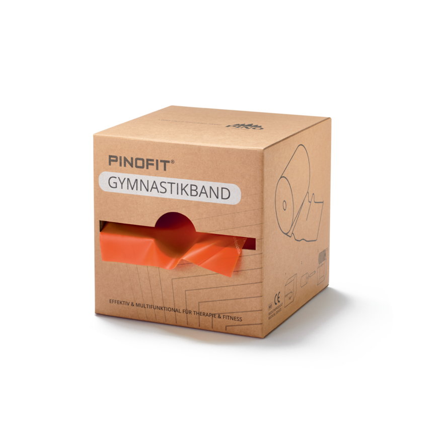 45 m langes PINOFIT Gymnastikband in der Farbe coral mit mittlerem Widerstand