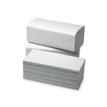 Papier-Falthandtücher in Naturweiß