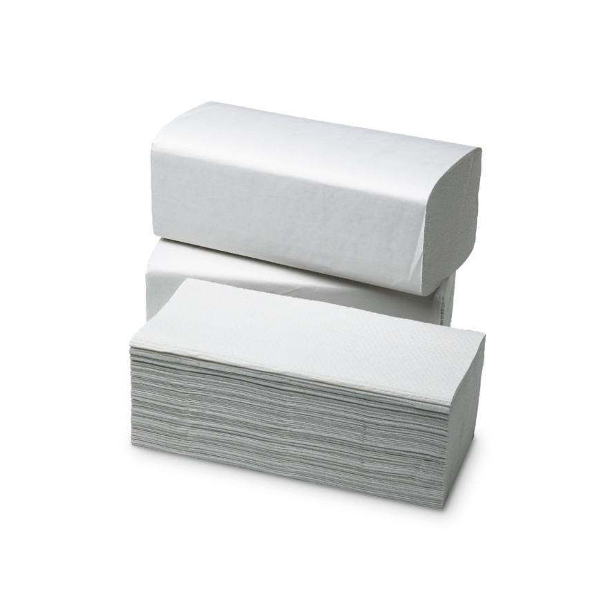 Papier-Falthandtücher in Naturweiß