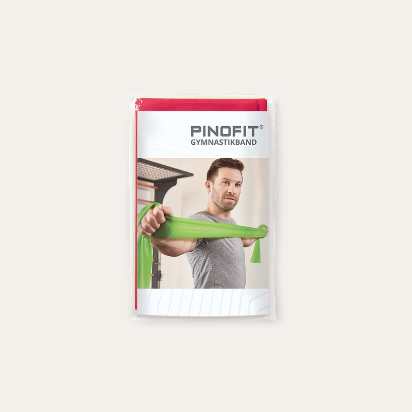 Rotes PINOFIT Gymnastikband mit mittlerer Stärke und 2 m Länge